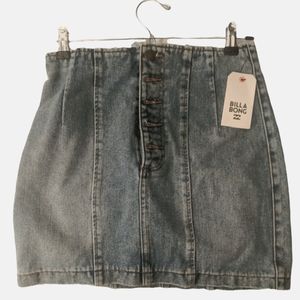 Billabong Denim Miniskirt Button fly